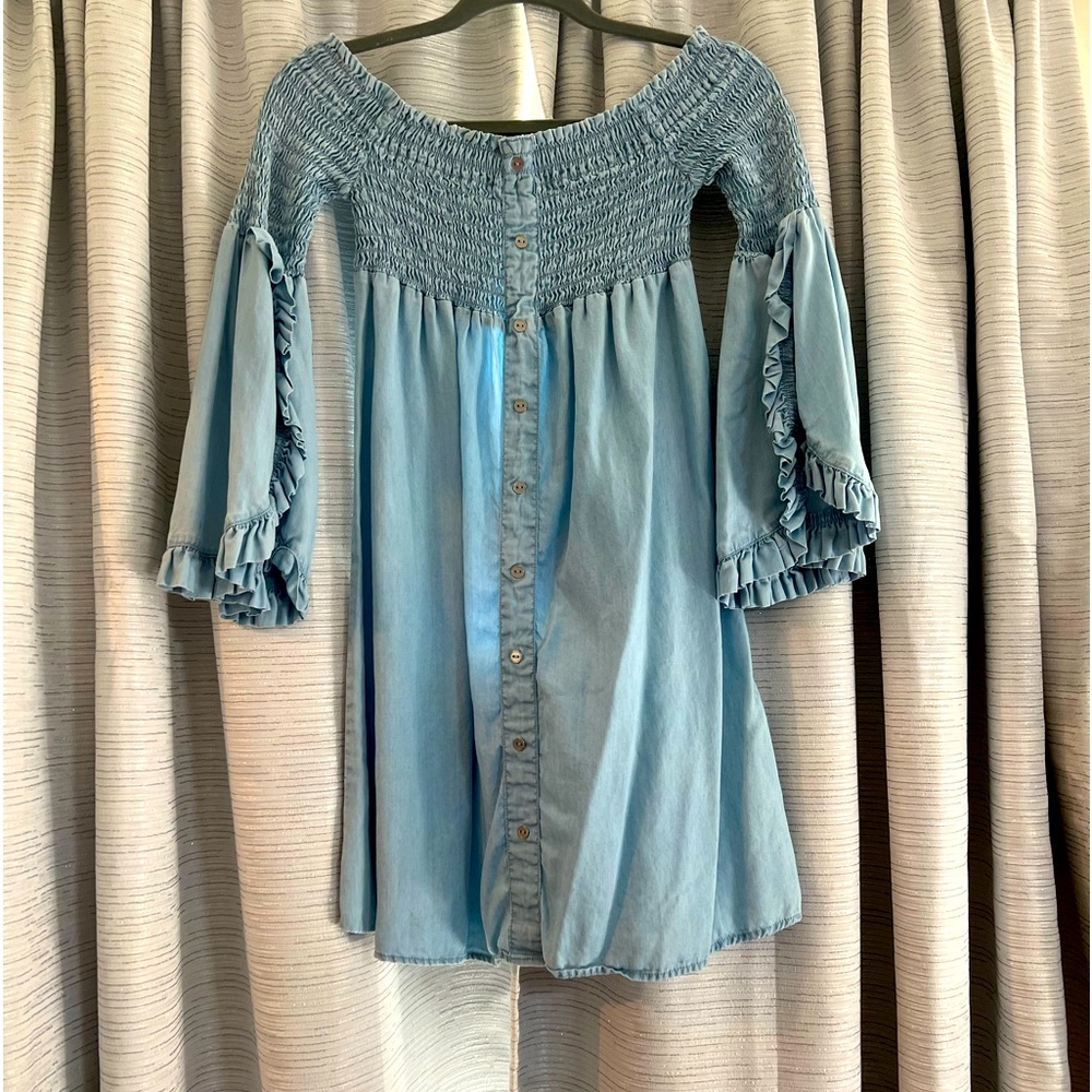 Ruffle Denim dress